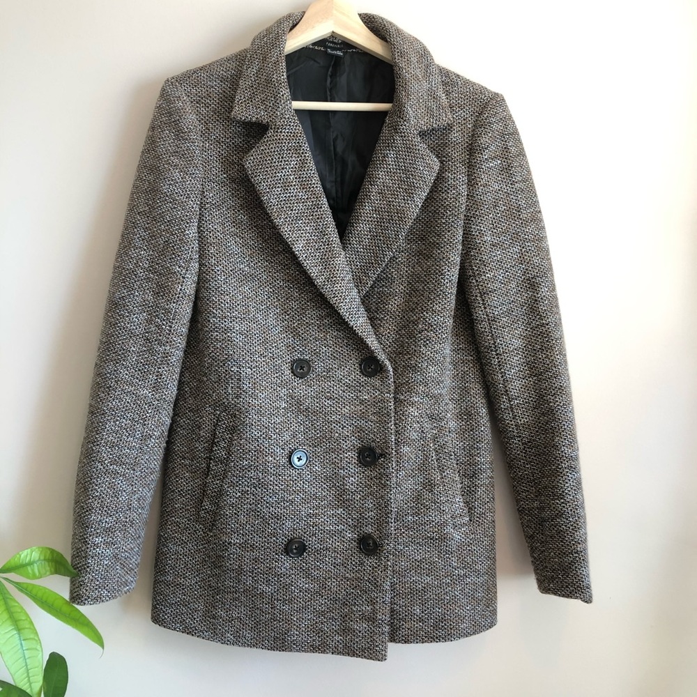 F21 Tweed Double Breasted Blazer Jacket